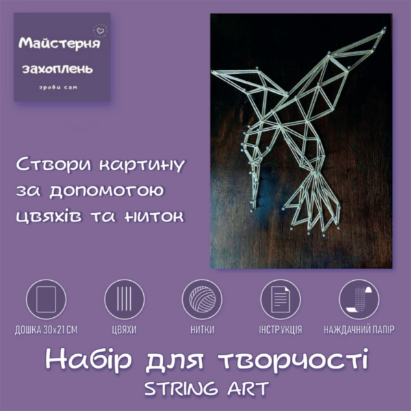 Набір Стрінг АРТ - Колібрі String ART