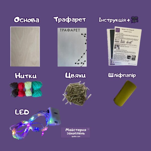 Купити Набір Стрінг АРТ нічник – Ялинка фото 4